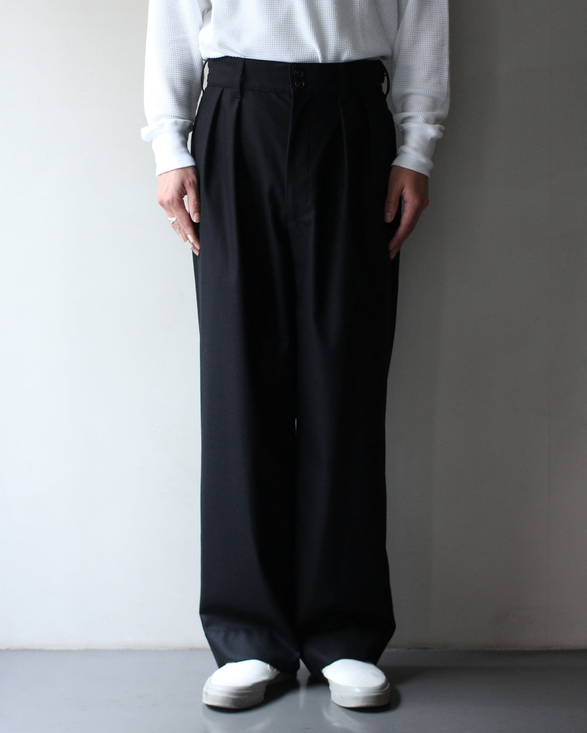 ULTERIOR/W/CASH PANAMA CLOTH MIL-TROUSERS "BLACK"