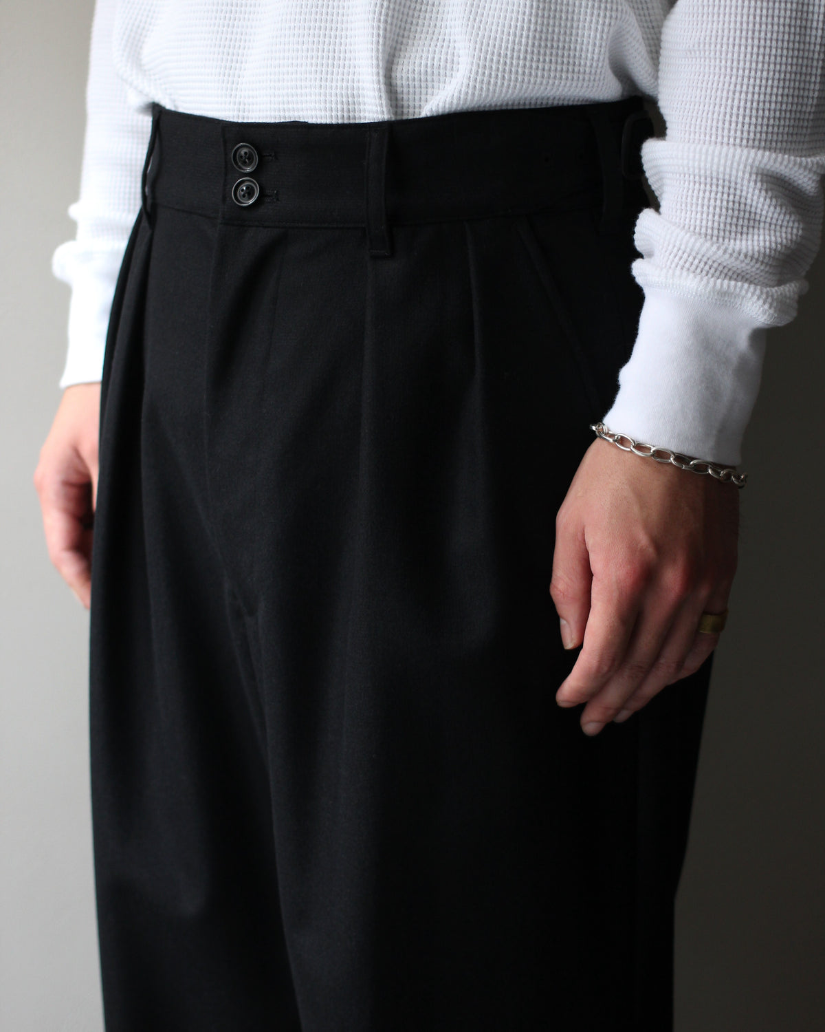 ULTERIOR/W/CASH PANAMA CLOTH MIL-TROUSERS "BLACK"