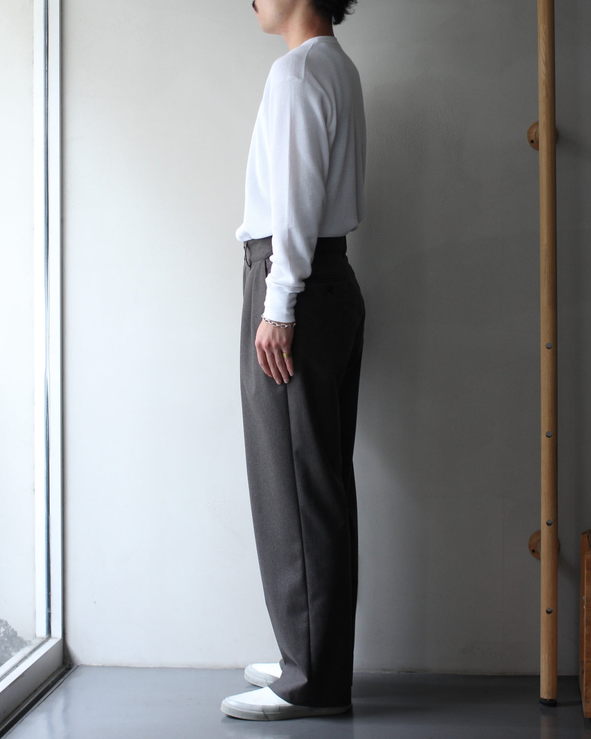 ULTERIOR/W/CASH PANAMA CLOTH MIL-TROUSERS "DUST GREY"