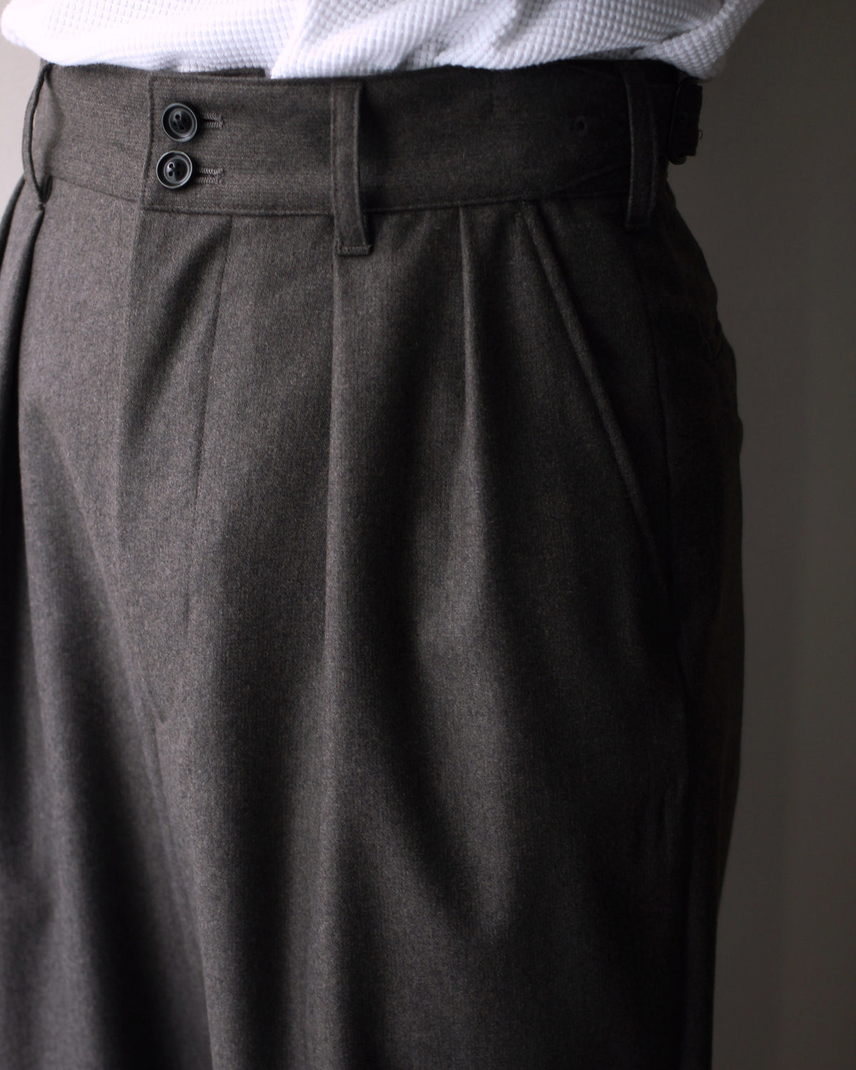ULTERIOR/W/CASH PANAMA CLOTH MIL-TROUSERS "DUST GREY"