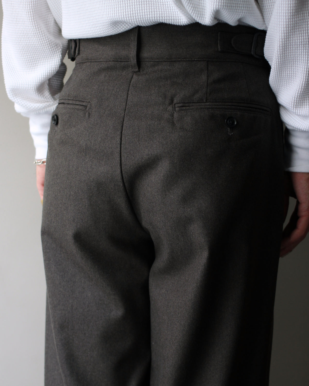 ULTERIOR/W/CASH PANAMA CLOTH MIL-TROUSERS "DUST GREY"