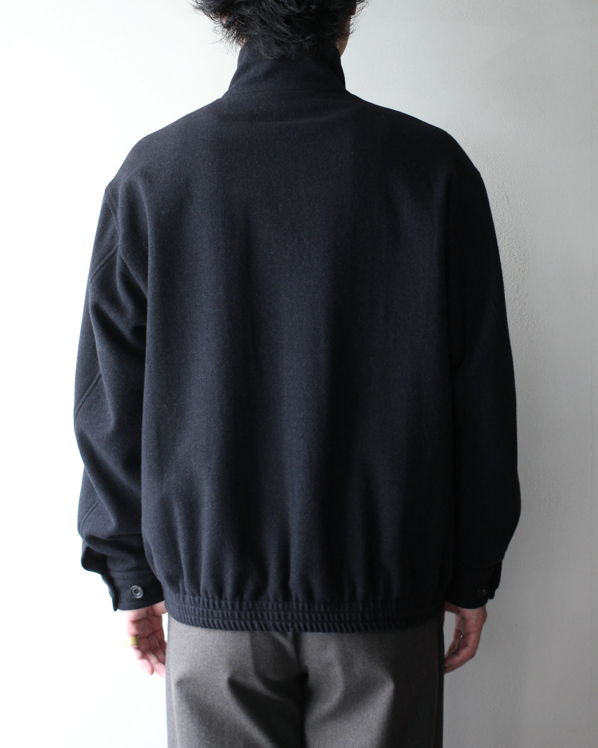 ULTERIOR/HERRINGBONE PILE MOSSER ZIP UP JKT "SHADE BLACK"