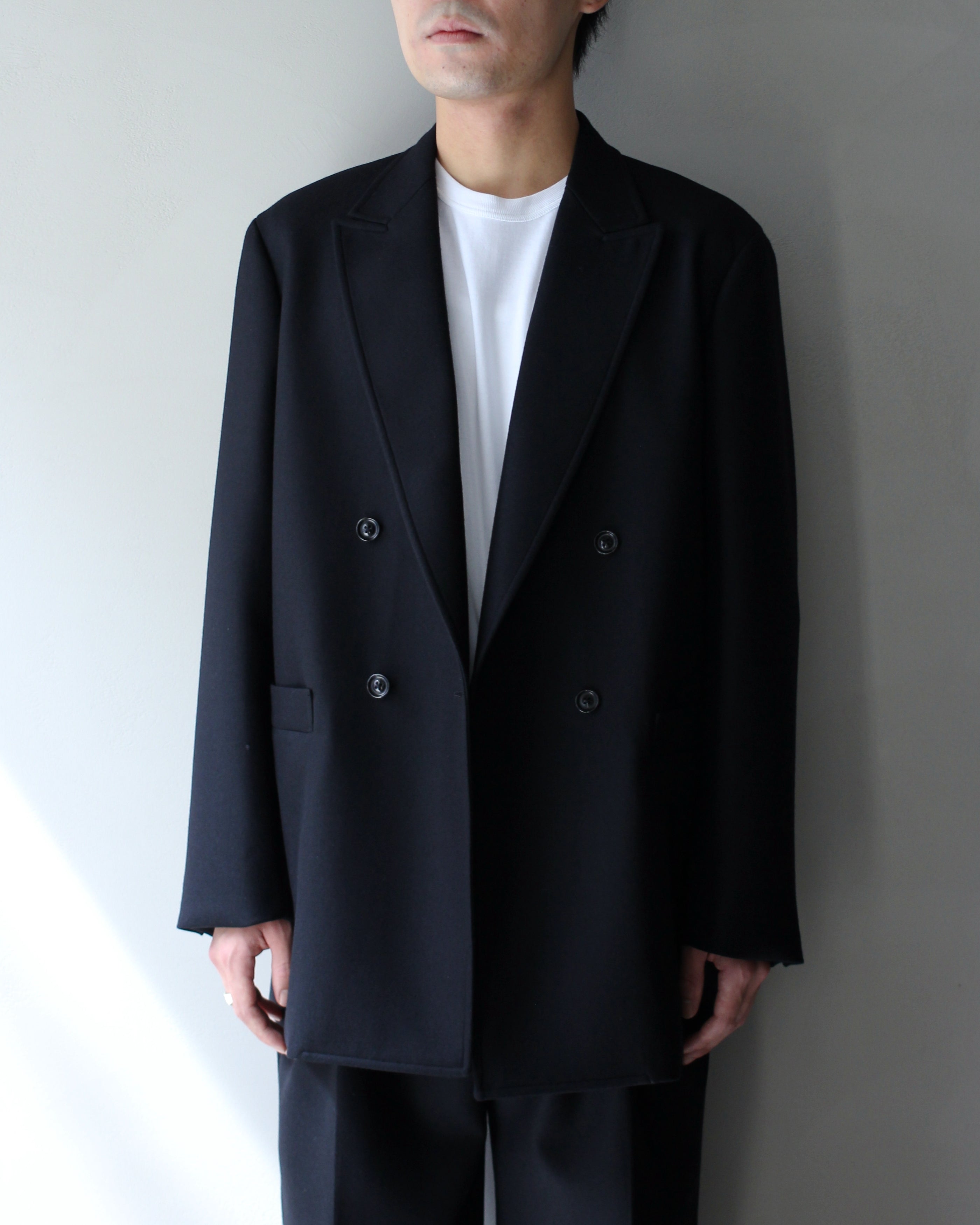 【極美品】AURALEE ライトメルトンダブルブレステッドコート 黒サイズ5 極美品】AURALEE ライトメルトンダブルブレステッドコート 黒