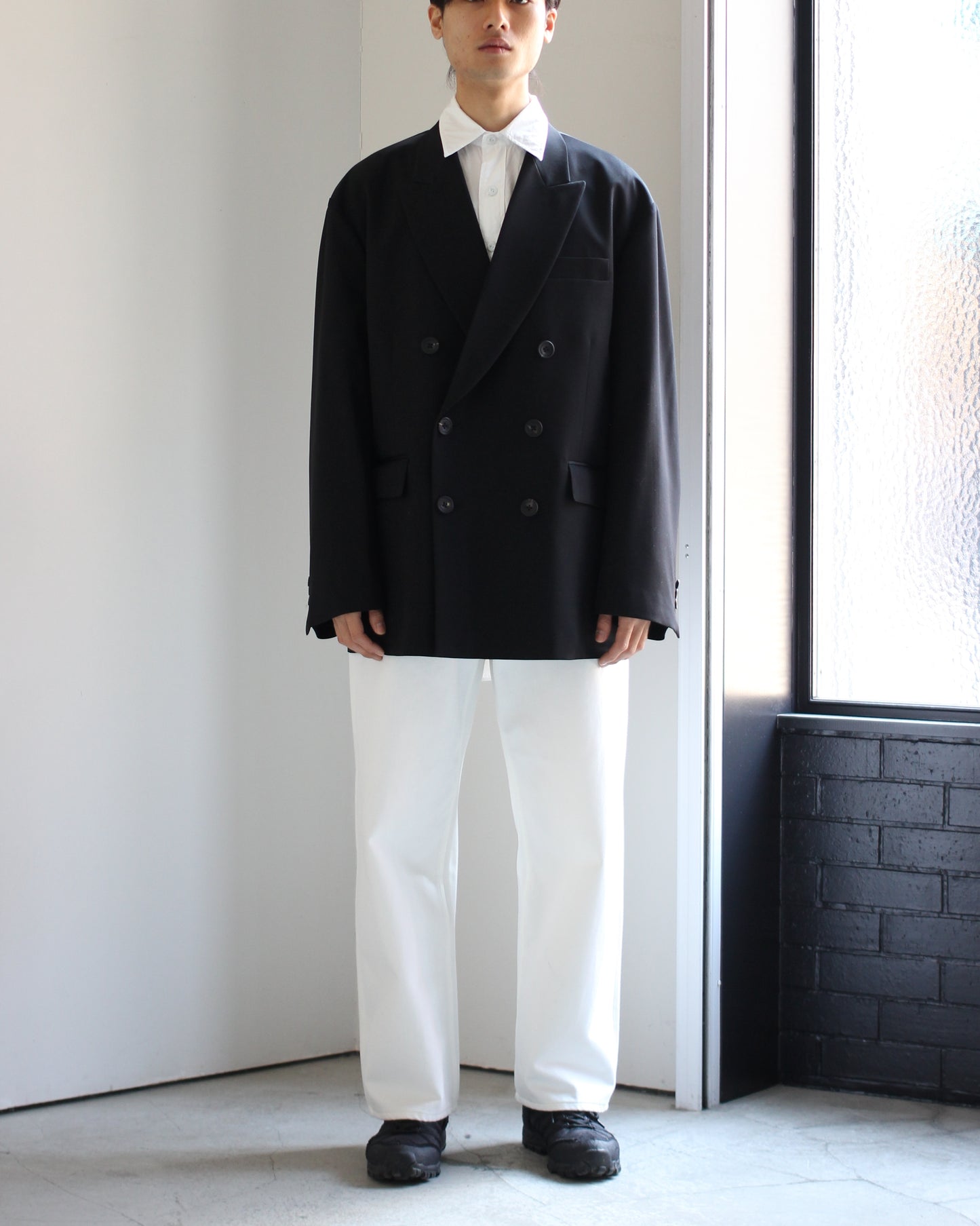 stein/OVERSIZED DOUBLE BREASTED JACKET "BLACK"