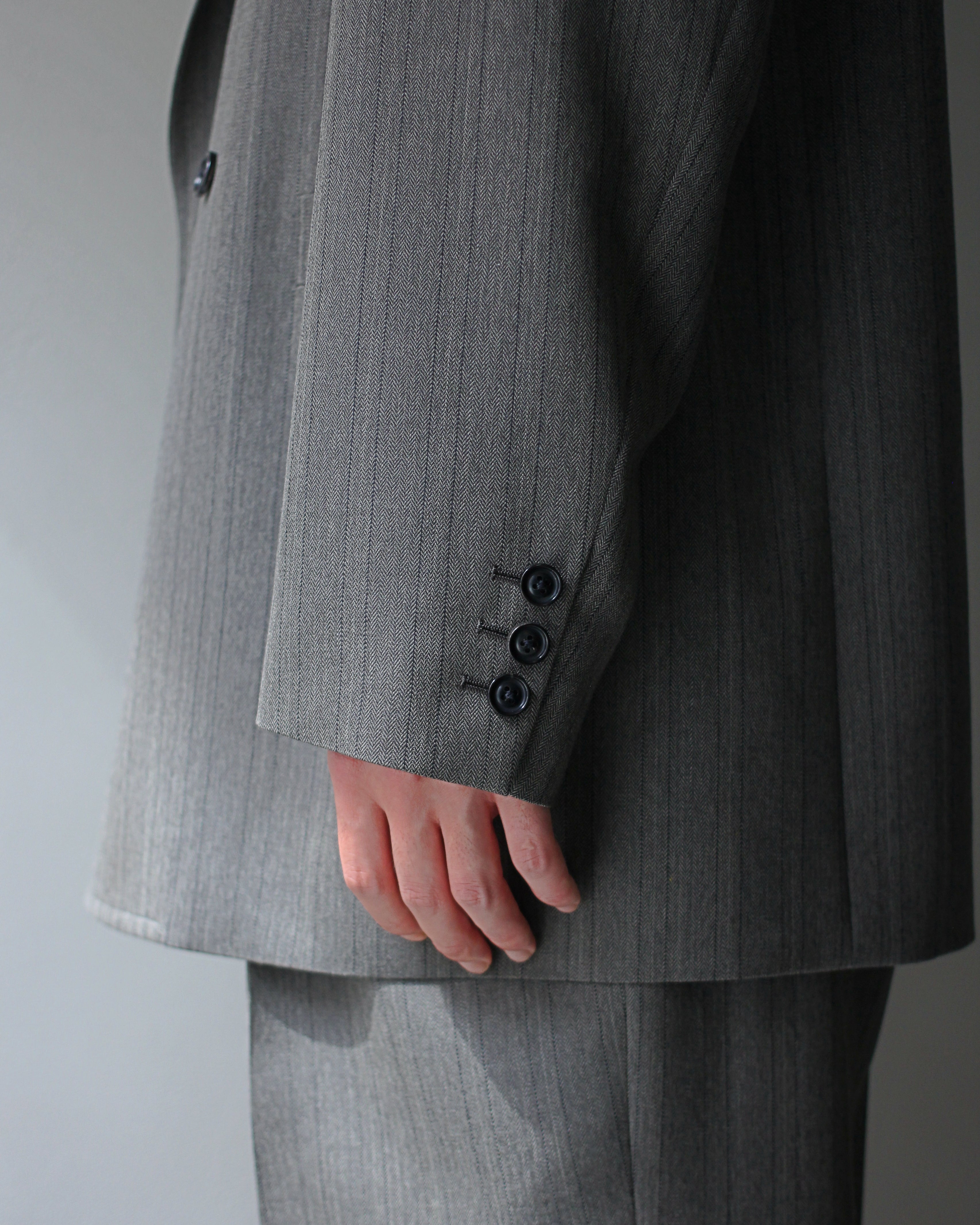 ULTERIOR / MELANGE HERRINGBONE STRIPE DB JKT