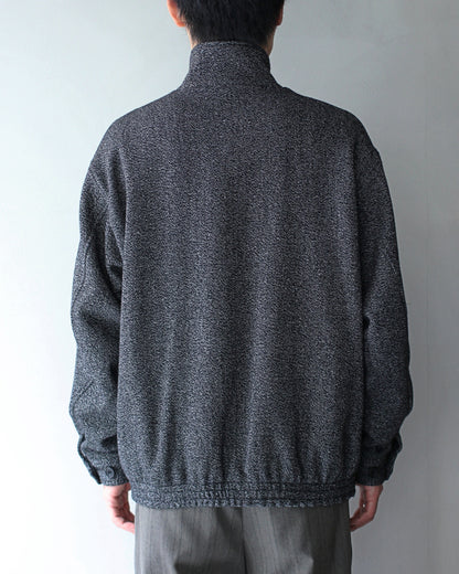 ULTERIOR / WOOL SILK KERSEY ZIP UP JKT　”BLACK IVORY″