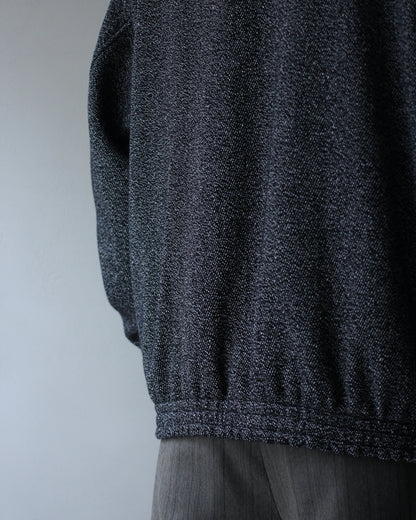 ULTERIOR / WOOL SILK KERSEY ZIP UP JKT　”BLACK IVORY″