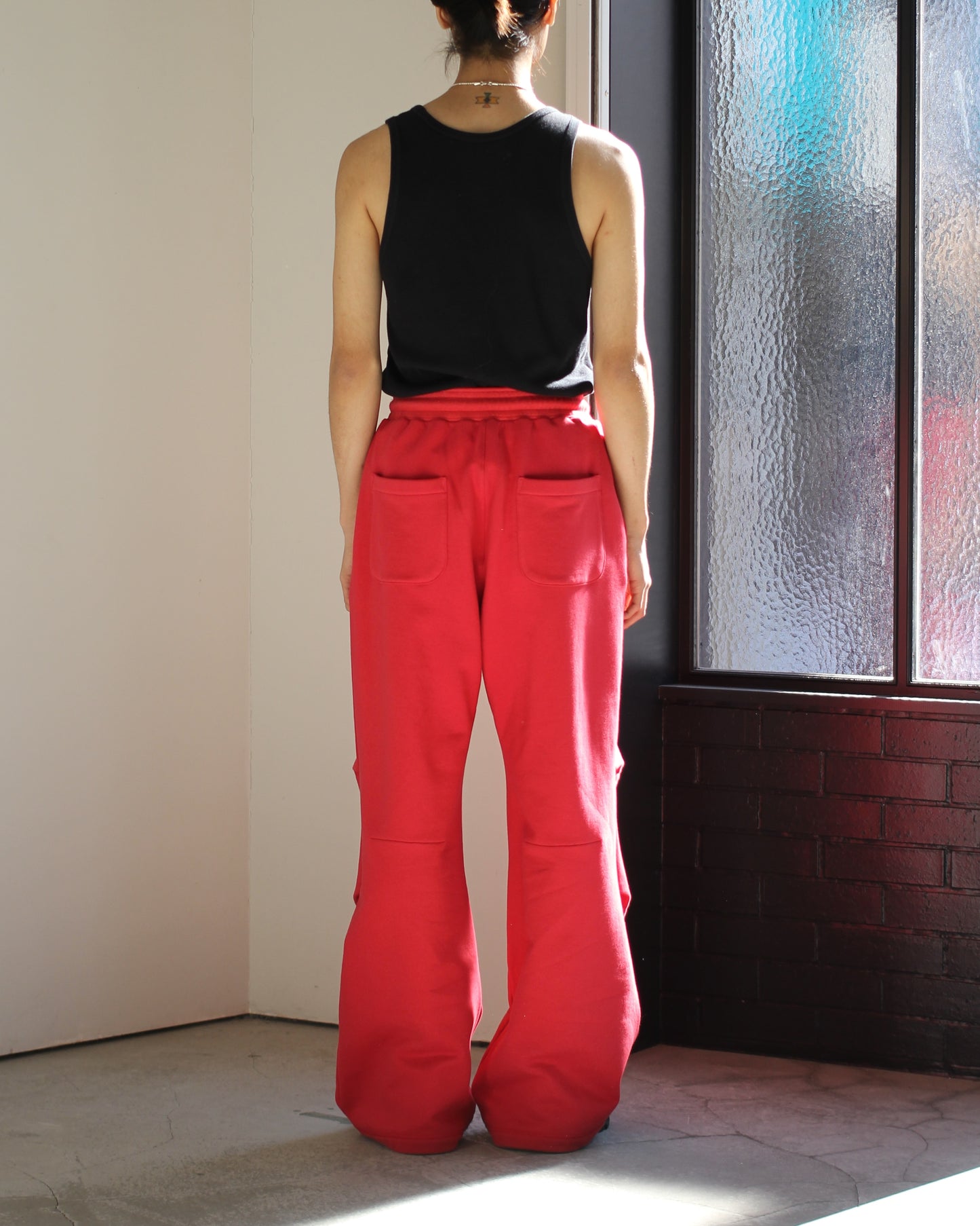 MATSUFUJI / Wide Sweat Pants "RED"
