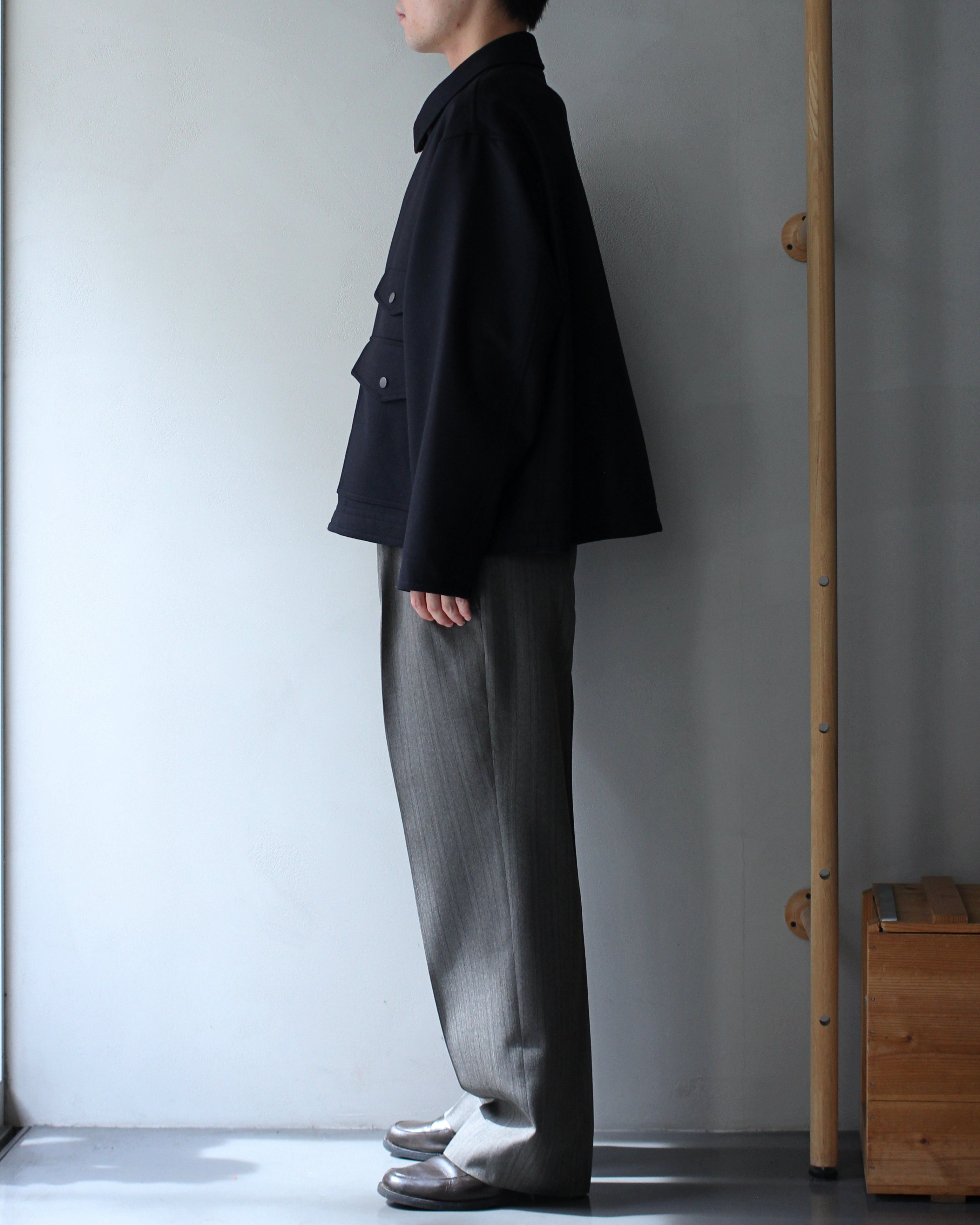 ULTERIOR/SUPER FINE LIGHT MELTON SHORT HUNTING JKT ”BLACK” – feets