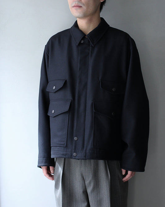 ULTERIOR/SUPER FINE LIGHT MELTON SHORT HUNTING JKT ”BLACK”