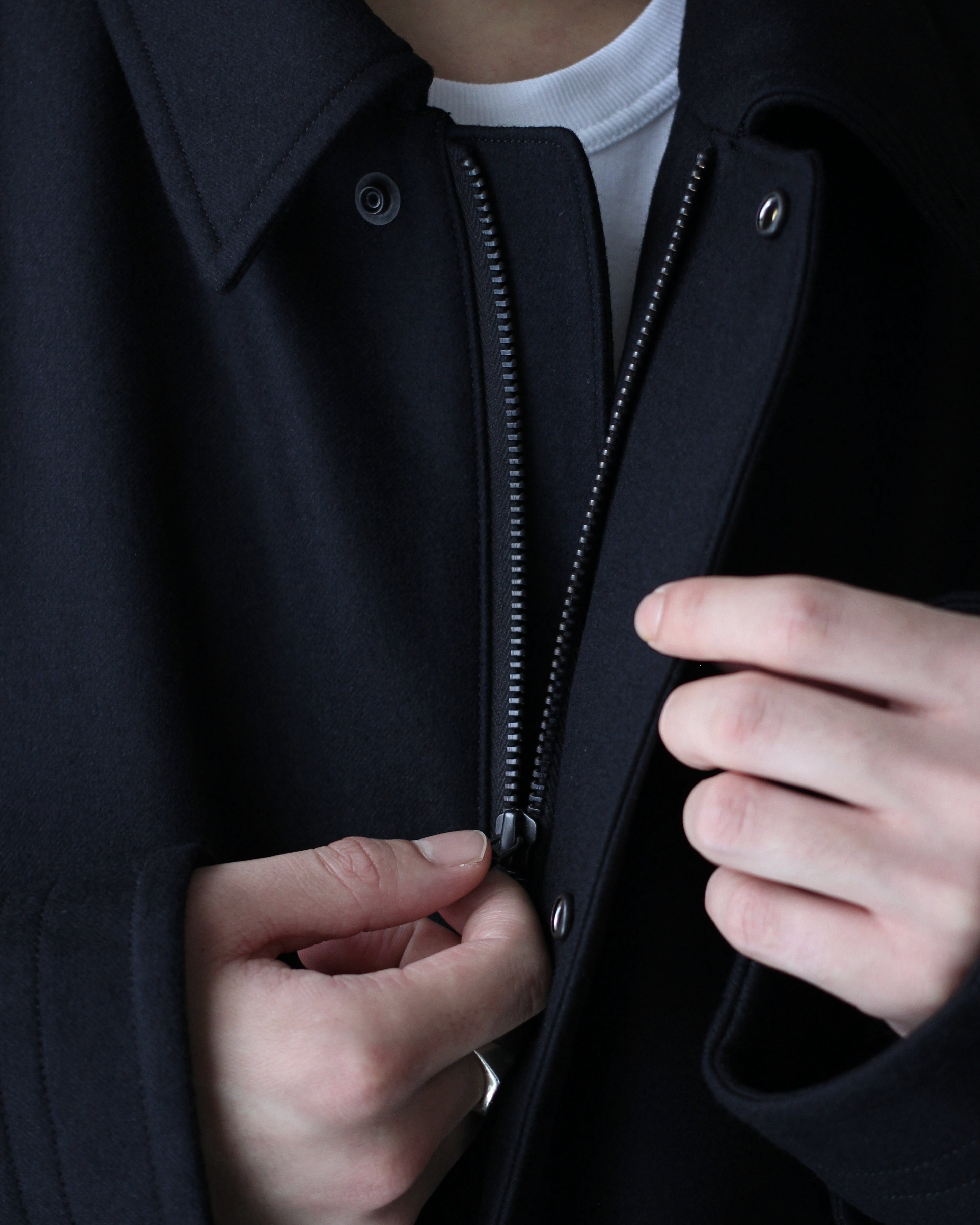 ULTERIOR/SUPER FINE LIGHT MELTON SHORT HUNTING JKT ”BLACK” – feets