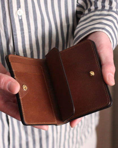 forme/Post wallet Cordovan×DOUBLE "Dark cognac×Brown"