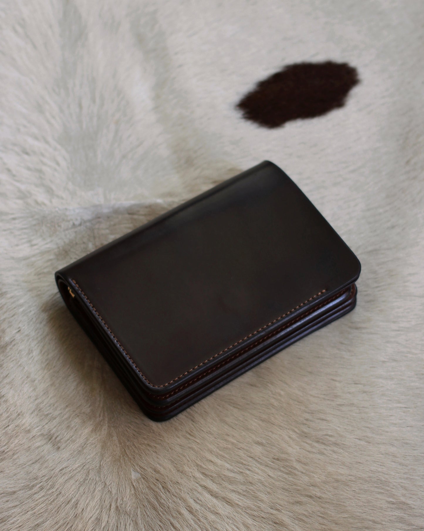 forme/Short wallet Cordovan×DOUBLE "Dark cognac×Brown"