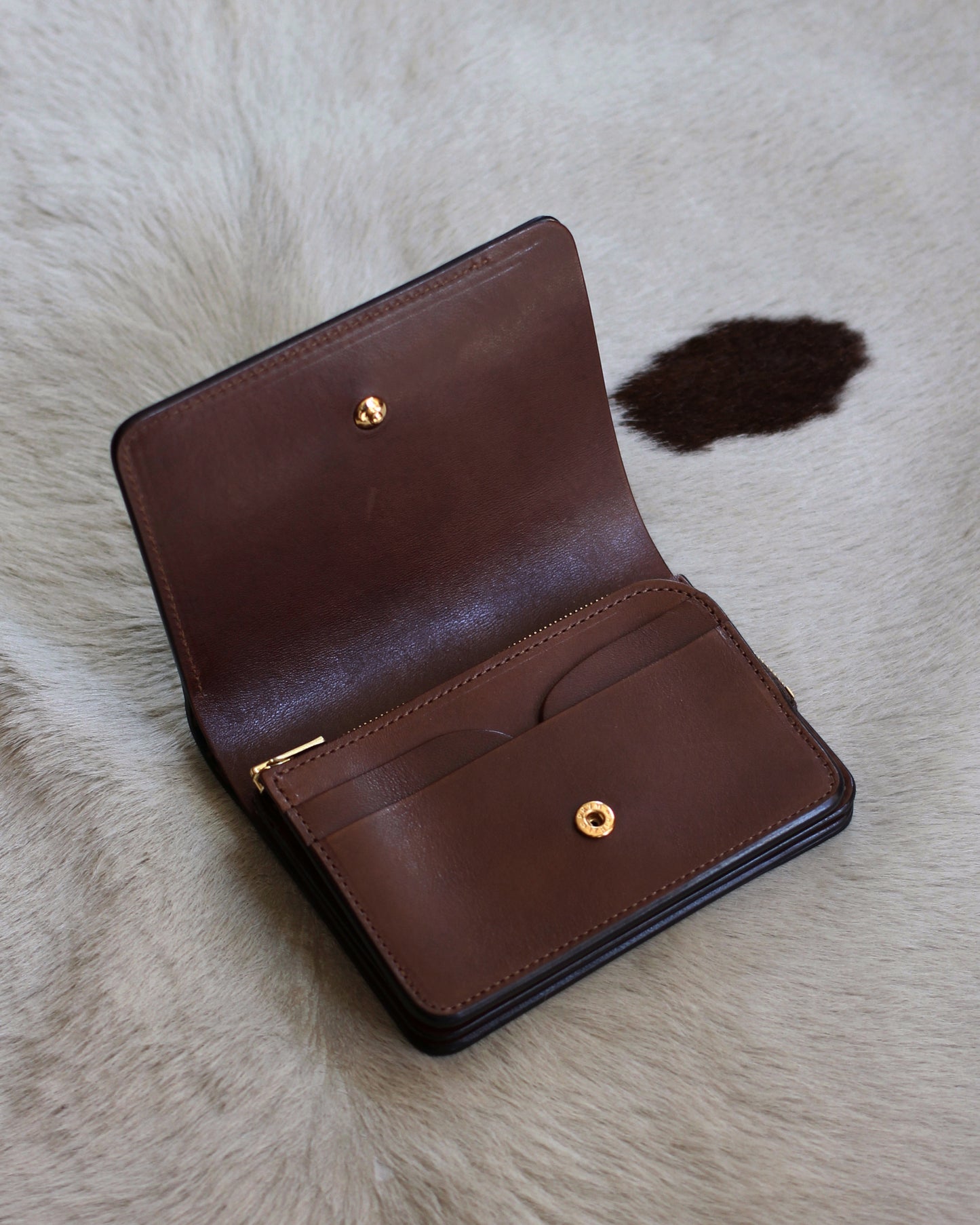 forme/Short wallet Cordovan×DOUBLE "Dark cognac×Brown"