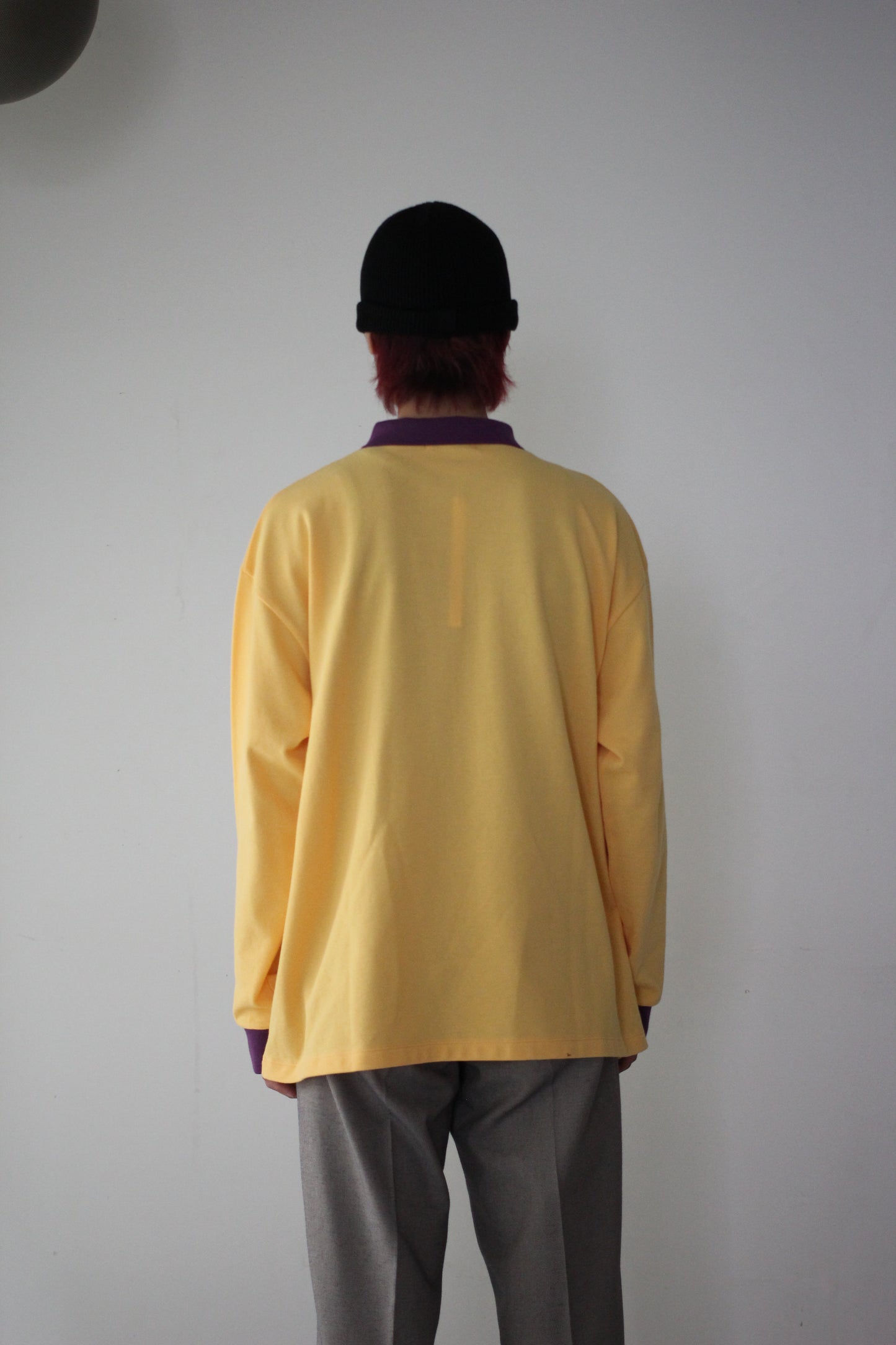 REVERBERATE/ZIP LONG SLEEVE POLO "YELLOW PURPLE"