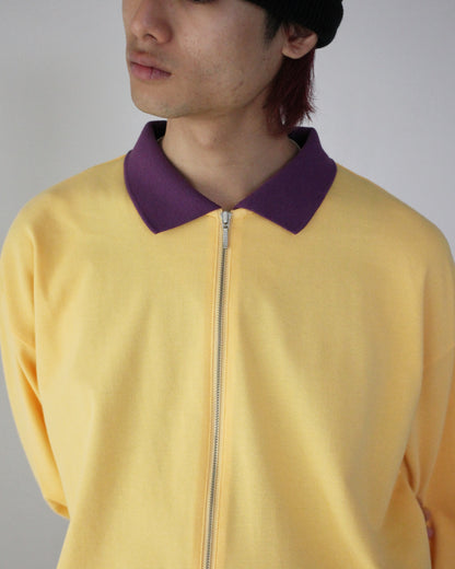 REVERBERATE/ZIP LONG SLEEVE POLO "YELLOW PURPLE"