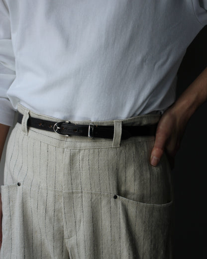 HERALDIC BELTS / 3/4inch IMITATION STIRRUP "DARK HAVANA×L HAVANA THREAD"