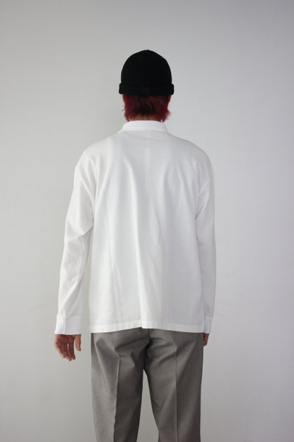 REVERBERATE/ZIP LONG SLEEVE POLO "WHITE"