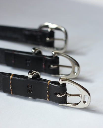 HERALDIC BELTS / 3/4inch IMITATION STIRRUP "DARK HAVANA×L HAVANA THREAD"