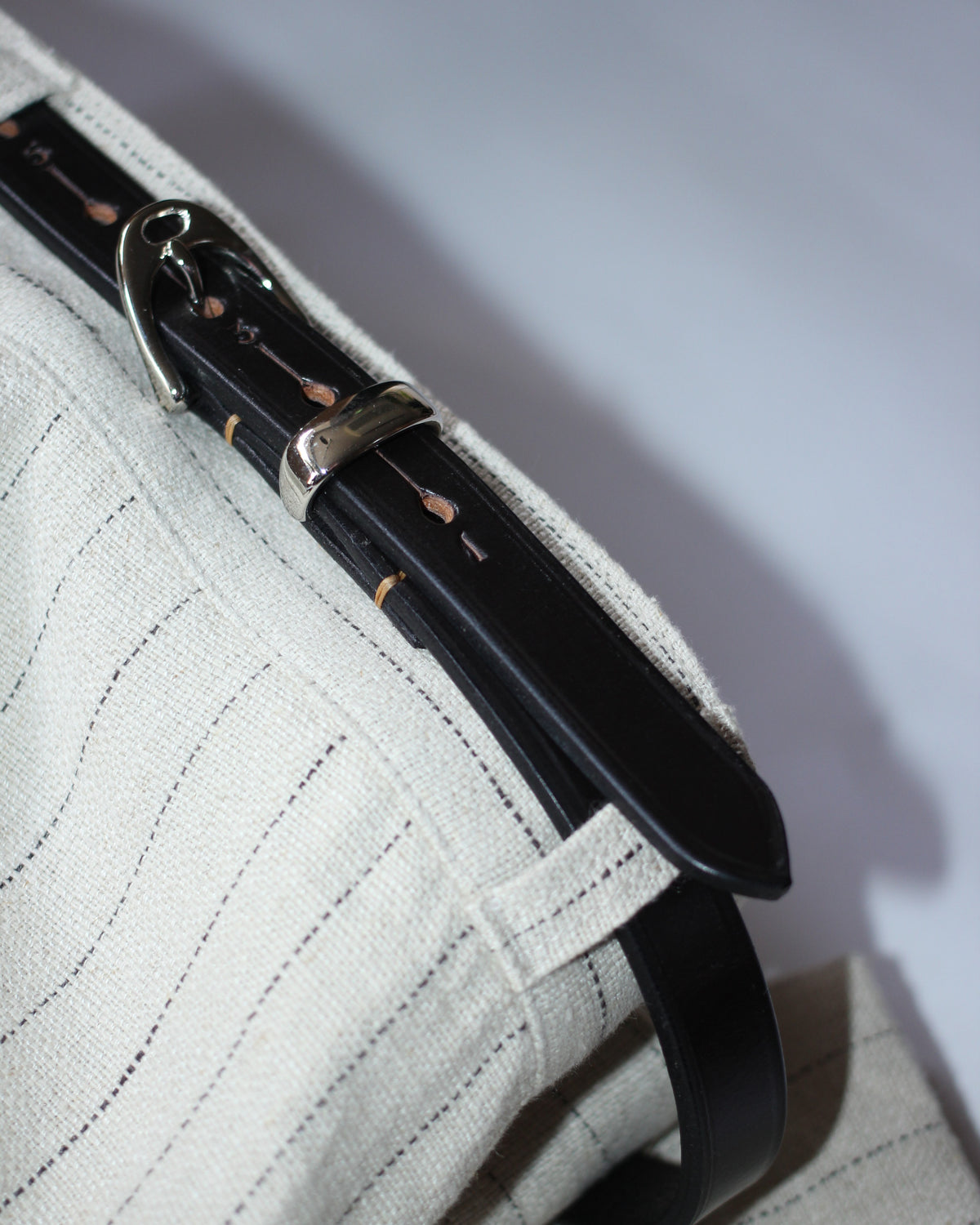 HERALDIC BELTS / 3/4inch IMITATION STIRRUP "DARK HAVANA×L HAVANA THREAD"