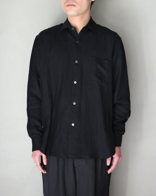 ssstein/VIS/LI BRIGHT TWILL OVERSIZED LS SHIRT "BLACK"