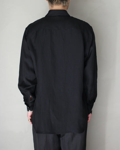 ssstein/VIS/LI BRIGHT TWILL OVERSIZED LS SHIRT "BLACK"