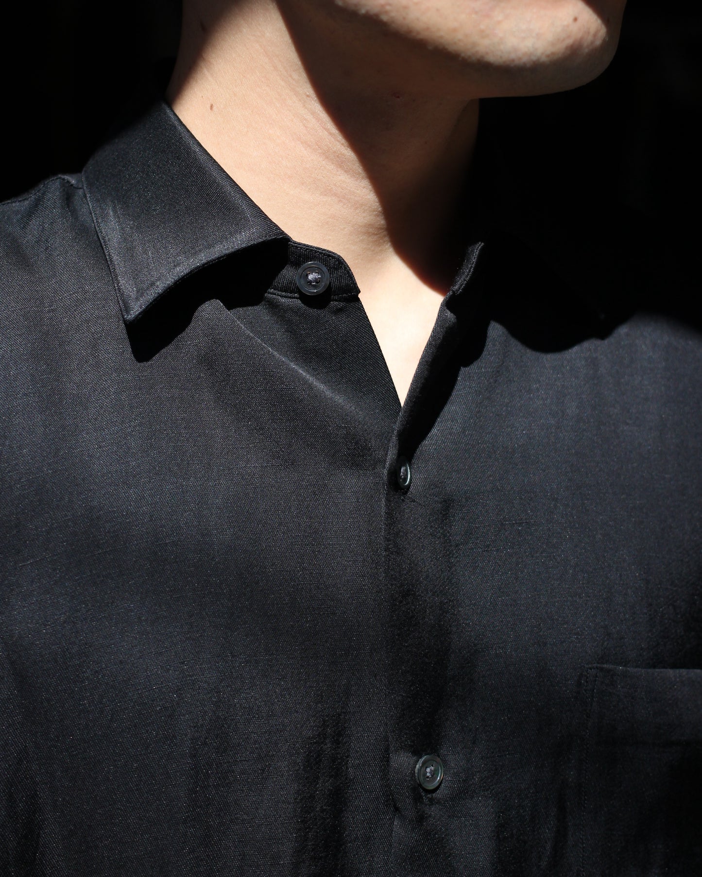 ssstein/VIS/LI BRIGHT TWILL OVERSIZED LS SHIRT "BLACK"