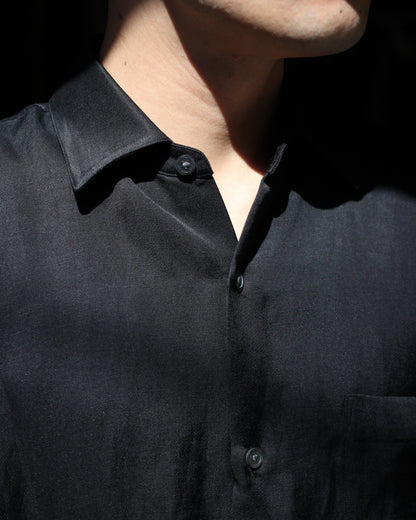 ssstein/VIS/LI BRIGHT TWILL OVERSIZED LS SHIRT "BLACK"