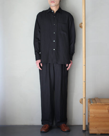 ssstein/VIS/LI BRIGHT TWILL OVERSIZED LS SHIRT "DARK CHARCOAL"