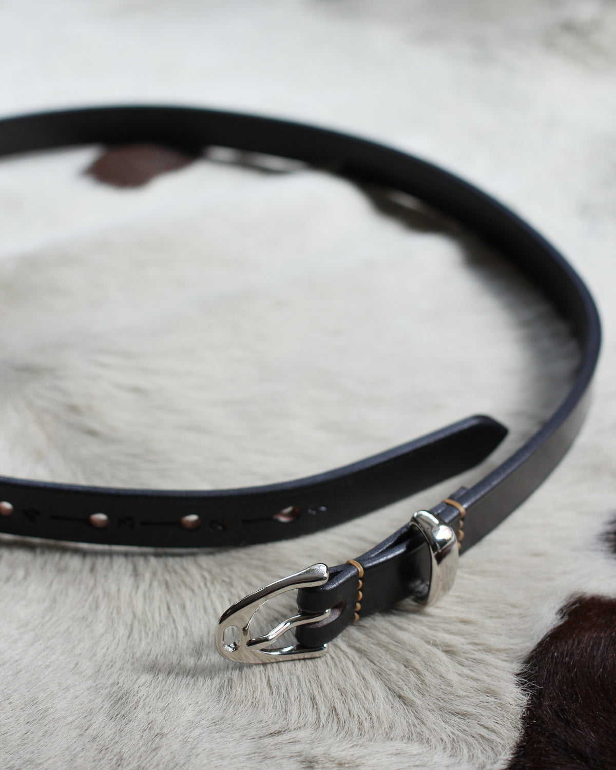 HERALDIC BELTS / 3/4inch IMITATION STIRRUP "DARK HAVANA×L HAVANA THREAD"