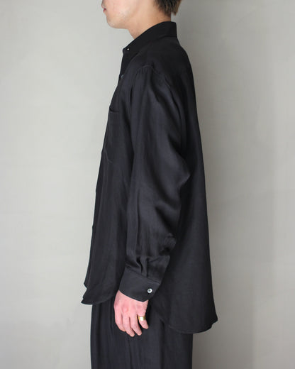 ssstein/VIS/LI BRIGHT TWILL OVERSIZED LS SHIRT "DARK CHARCOAL"