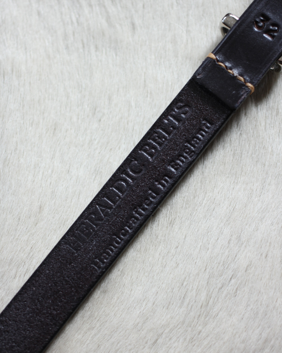 HERALDIC BELTS / 3/4inch IMITATION STIRRUP "DARK HAVANA×L HAVANA THREAD"