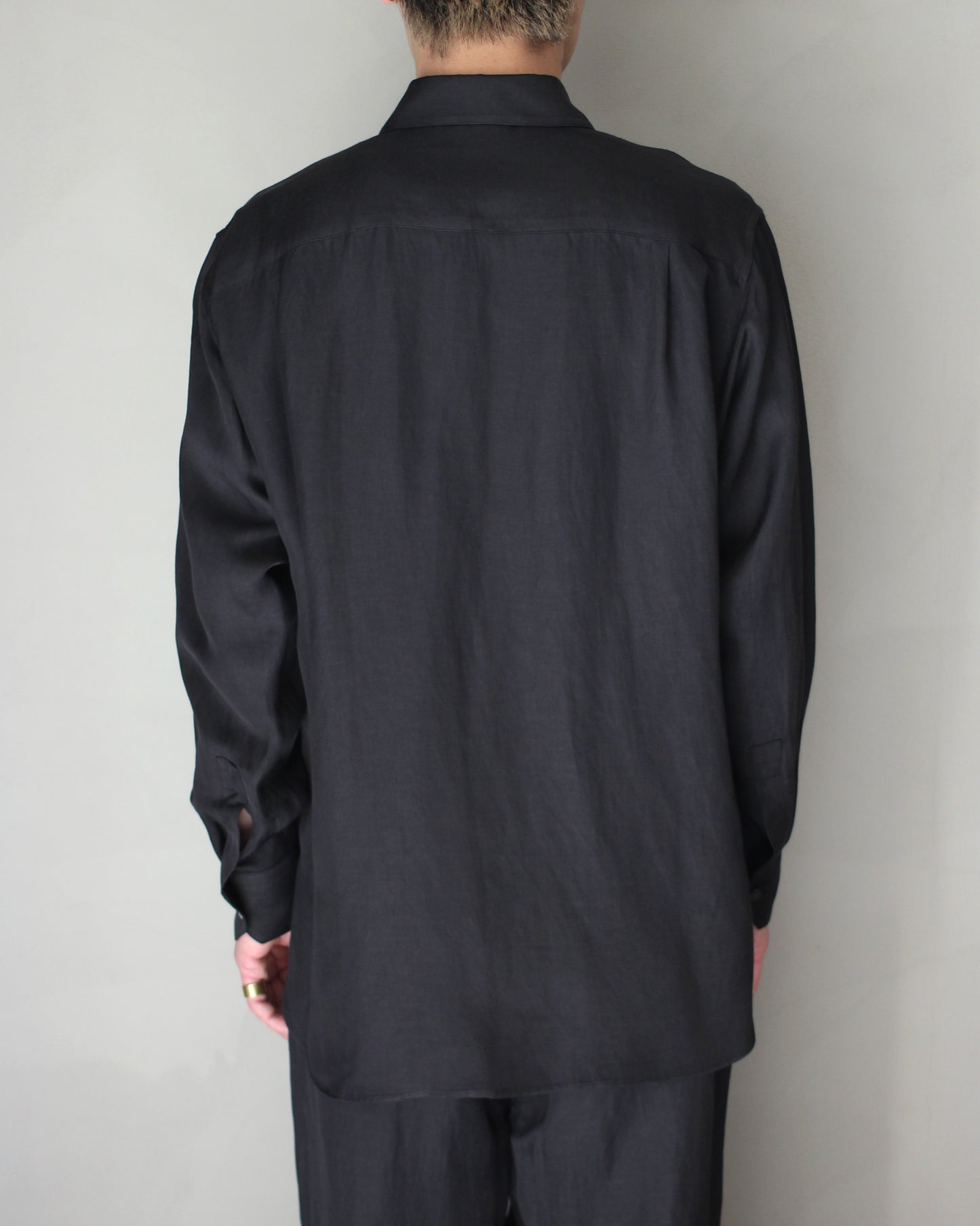 ssstein/VIS/LI BRIGHT TWILL OVERSIZED LS SHIRT "DARK CHARCOAL"