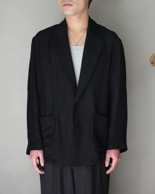 ssstein/VIS/LI BRIGHT TWILL SINGLE BREASTED JACKET "BLACK"