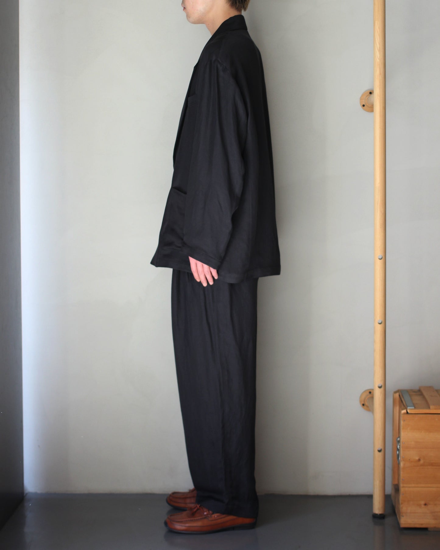 ssstein/VIS/LI BRIGHT TWILL SINGLE BREASTED JACKET "DARK CHARCOAL"