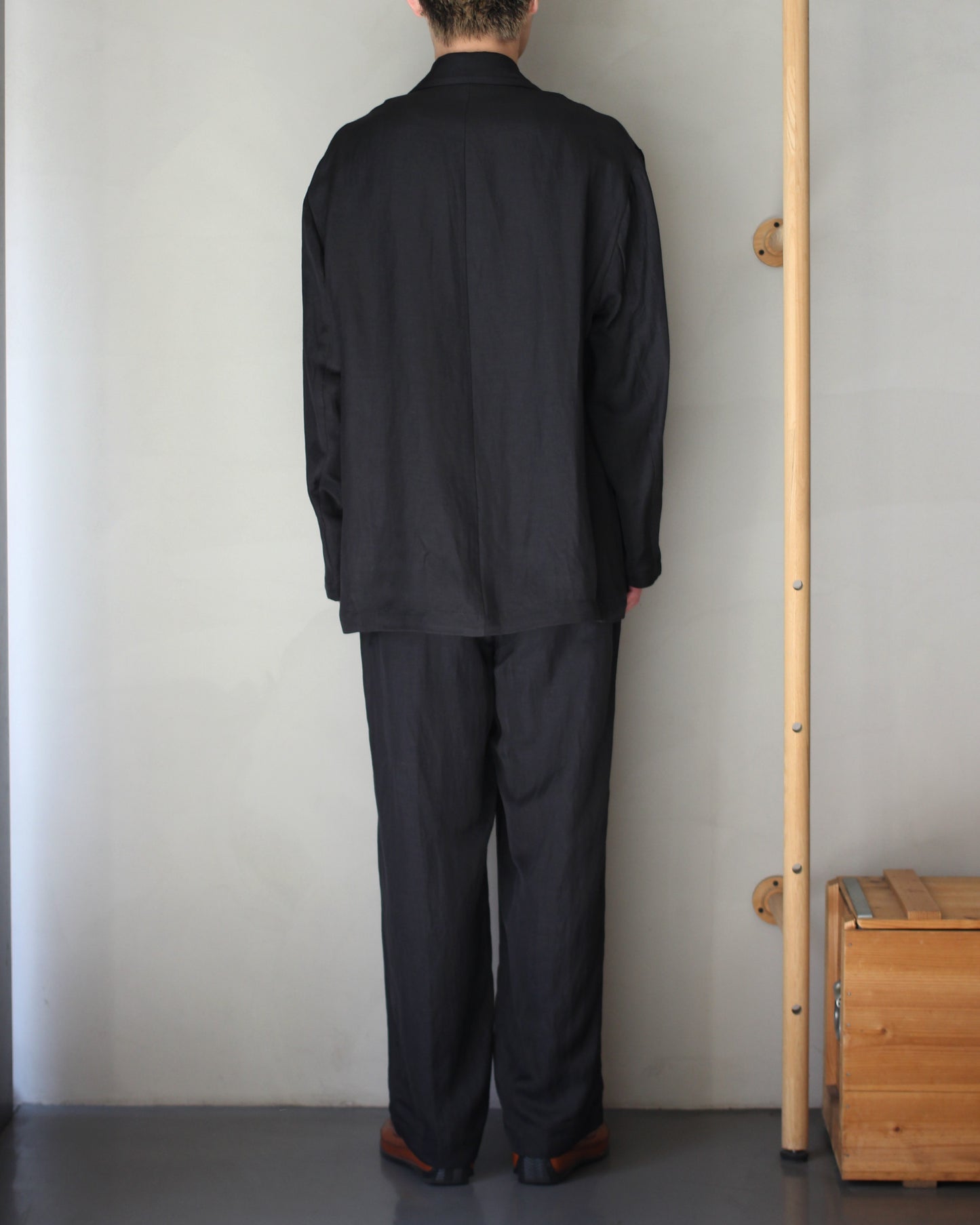 ssstein/VIS/LI BRIGHT TWILL SINGLE BREASTED JACKET "DARK CHARCOAL"