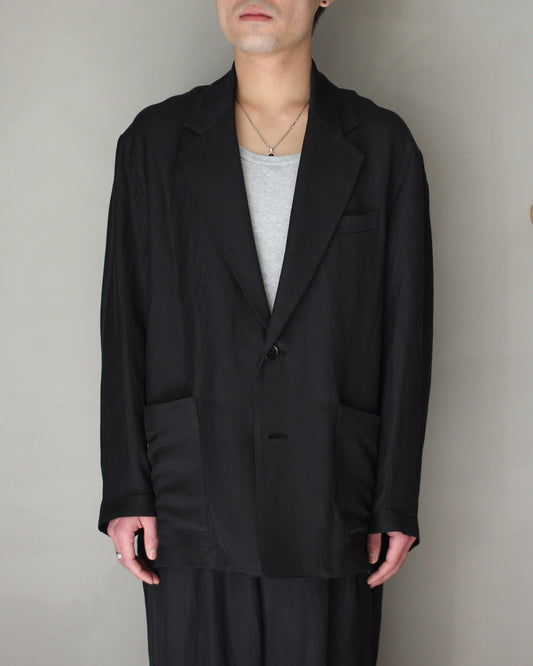 ssstein/VIS/LI BRIGHT TWILL SINGLE BREASTED JACKET "DARK CHARCOAL"