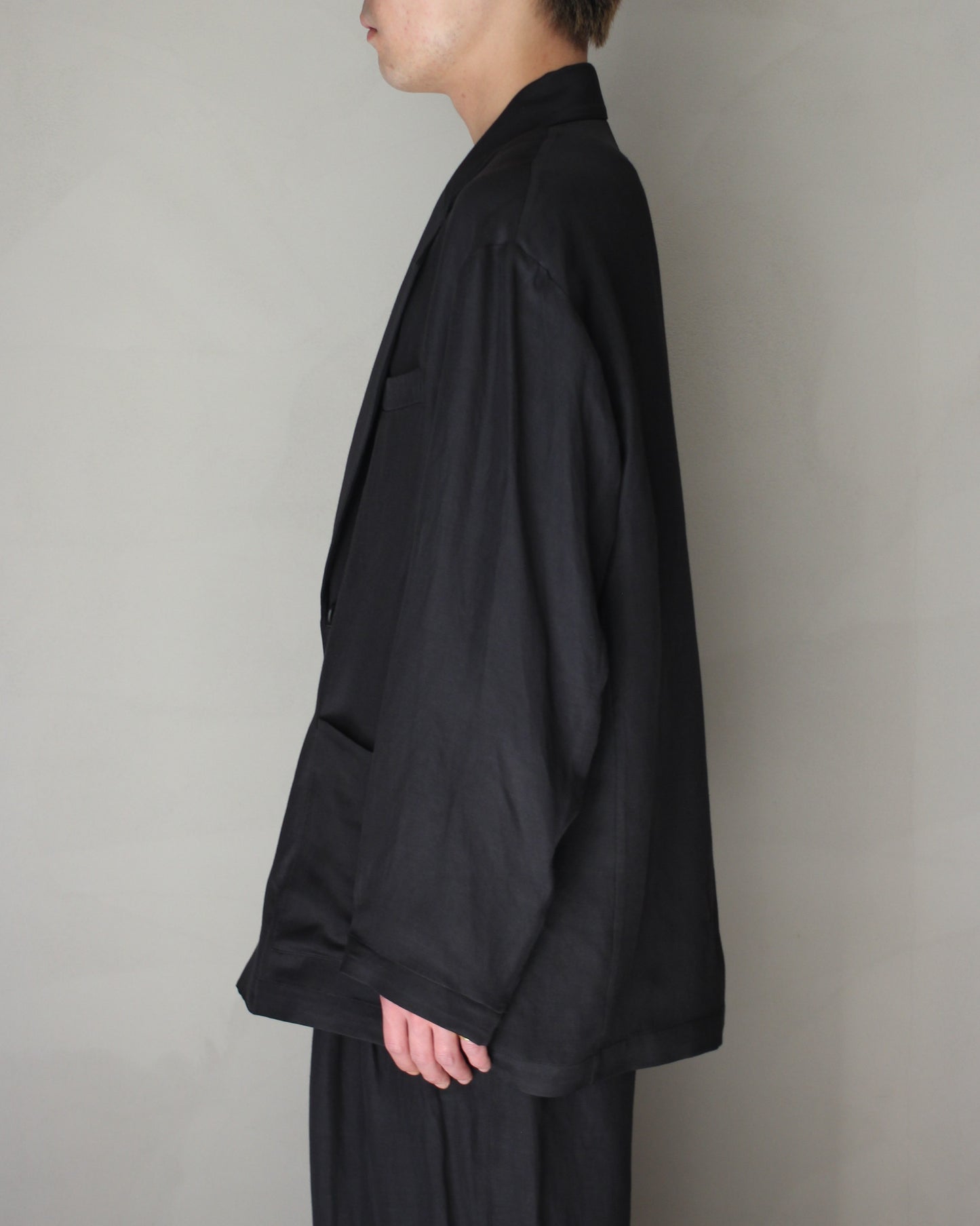 ssstein/VIS/LI BRIGHT TWILL SINGLE BREASTED JACKET "DARK CHARCOAL"