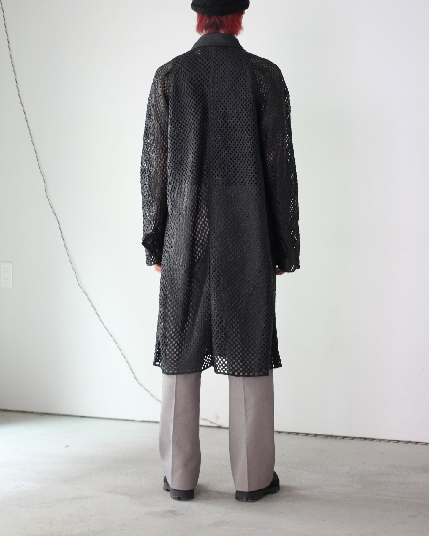 seven by seven/BAL COLLAR MACRAME LEATHER COAT - Goat leather -