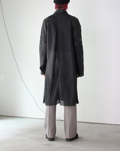 seven by seven/BAL COLLAR MACRAME LEATHER COAT - Goat leather -