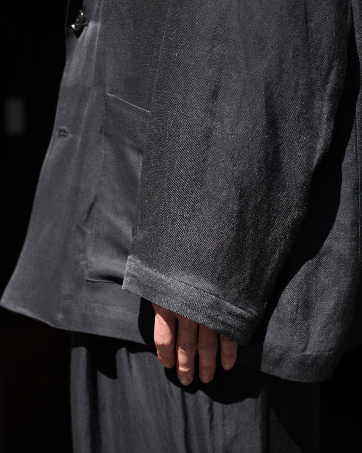 ssstein/VIS/LI BRIGHT TWILL SINGLE BREASTED JACKET "DARK CHARCOAL"