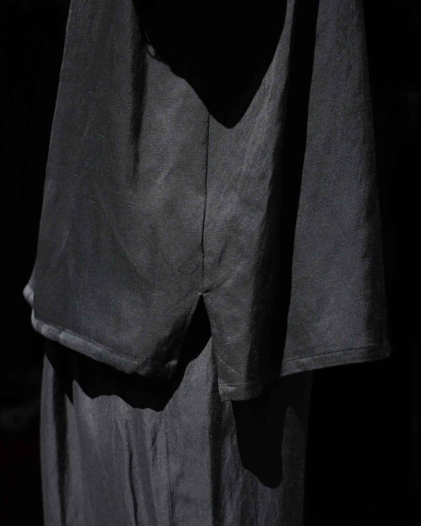 ssstein/VIS/LI BRIGHT TWILL OPEN COLLAR SS SHIRT "BLACK"