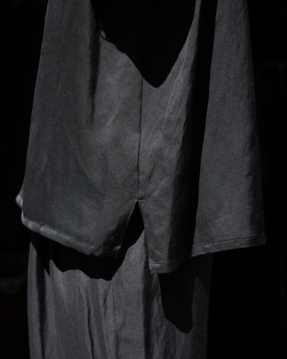 ssstein/VIS/LI BRIGHT TWILL OPEN COLLAR SS SHIRT "BLACK"