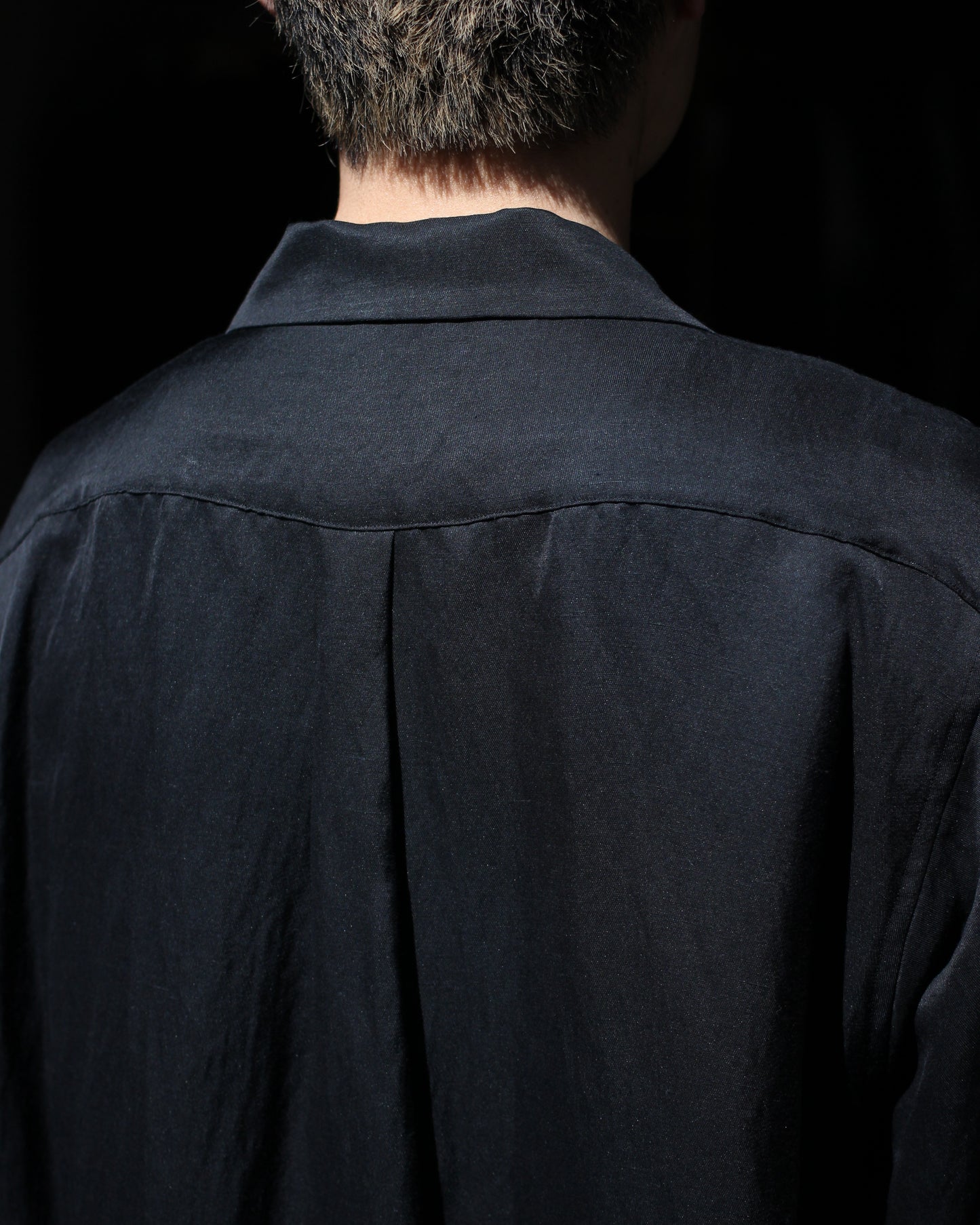 ssstein/VIS/LI BRIGHT TWILL OPEN COLLAR SS SHIRT "BLACK"