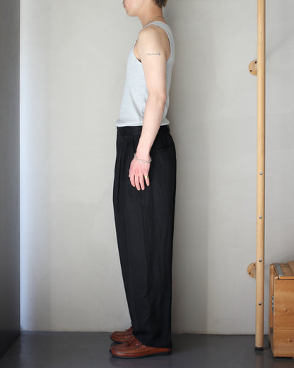 ssstein/VIS/LI BRIGHT TWILL WIDE EASY TROUSERS "BLACK"