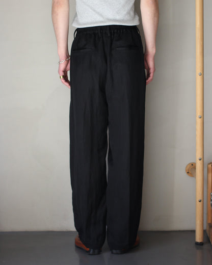 ssstein/VIS/LI BRIGHT TWILL WIDE EASY TROUSERS "BLACK"