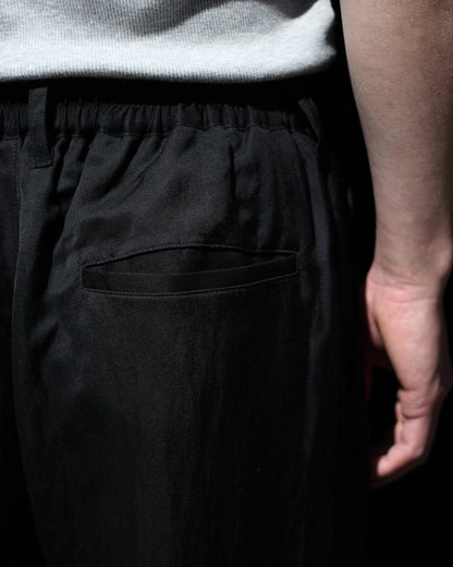 ssstein/VIS/LI BRIGHT TWILL WIDE EASY TROUSERS "BLACK"