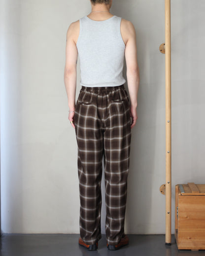 ssstein/LY/VIS CHECK WIDE EASY TROUSERS "BROWN OMBRE"