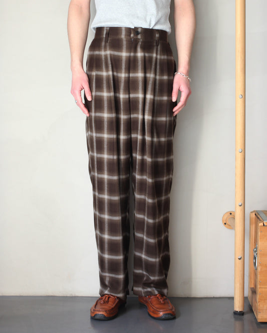 ssstein/LY/VIS CHECK WIDE EASY TROUSERS "BROWN OMBRE"