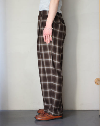 ssstein/LY/VIS CHECK WIDE EASY TROUSERS "BROWN OMBRE"
